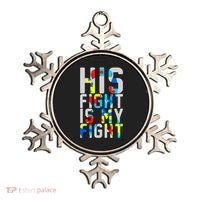 His Fight Is My Fight Autism Awareness Ribbon Ornament thumb 0