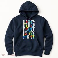 His Fight Is My Fight Autism Awareness Ribbon Hoodie thumb 0