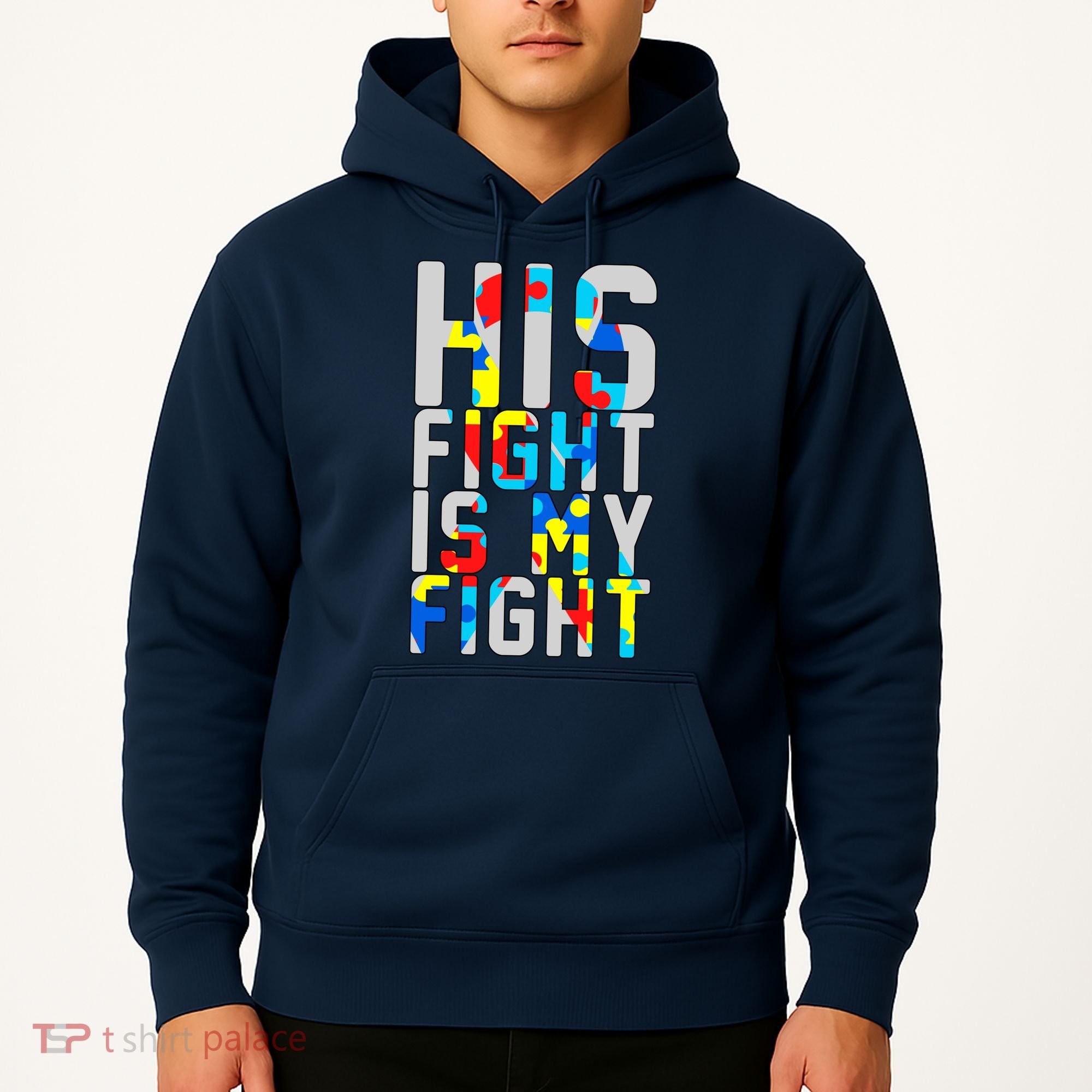 His Fight Is My Fight Autism Awareness Ribbon Hoodie