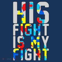 His Fight Is My Fight Autism Awareness Ribbon Women's Hoodie thumb 2