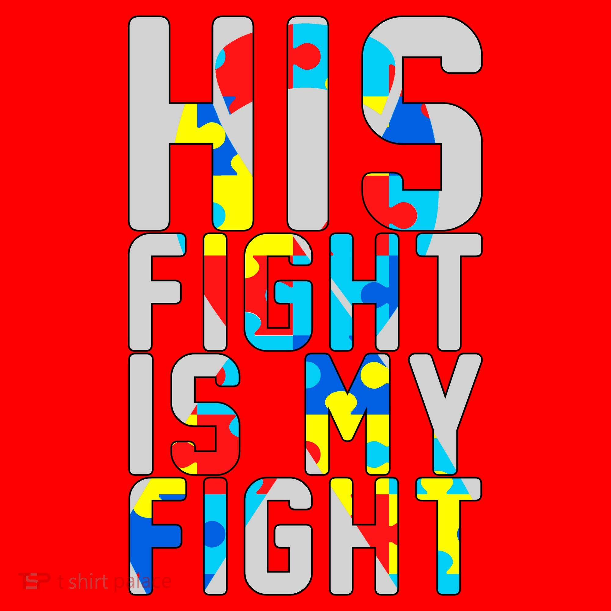 His Fight Is My Fight Autism Awareness Ribbon Santa Hat