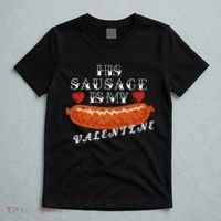 HIs Sausage Is My Valentine Dirty Offensive  T-Shirt thumb 5