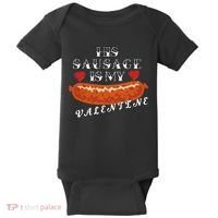 HIs Sausage Is My Valentine Dirty Offensive  Baby Bodysuit thumb 0