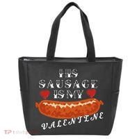 HIs Sausage Is My Valentine Dirty Offensive  Tote Bag thumb 0