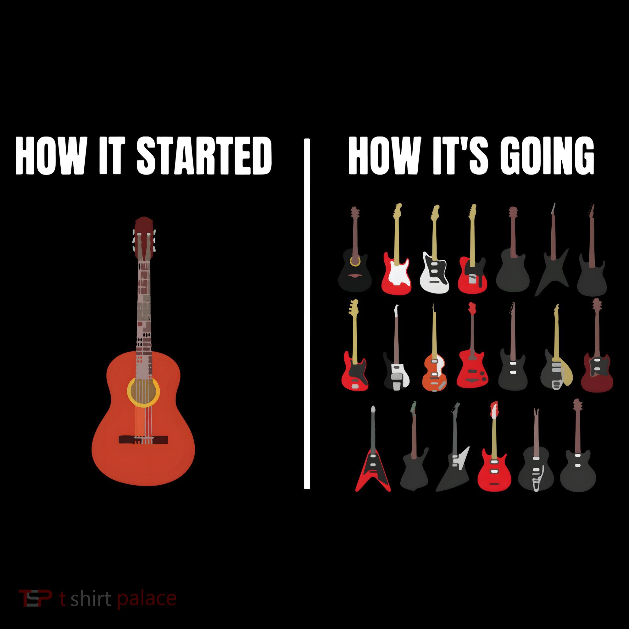 How It Started Guitar Lovers Shirts Meme Funny Guitar Backpack