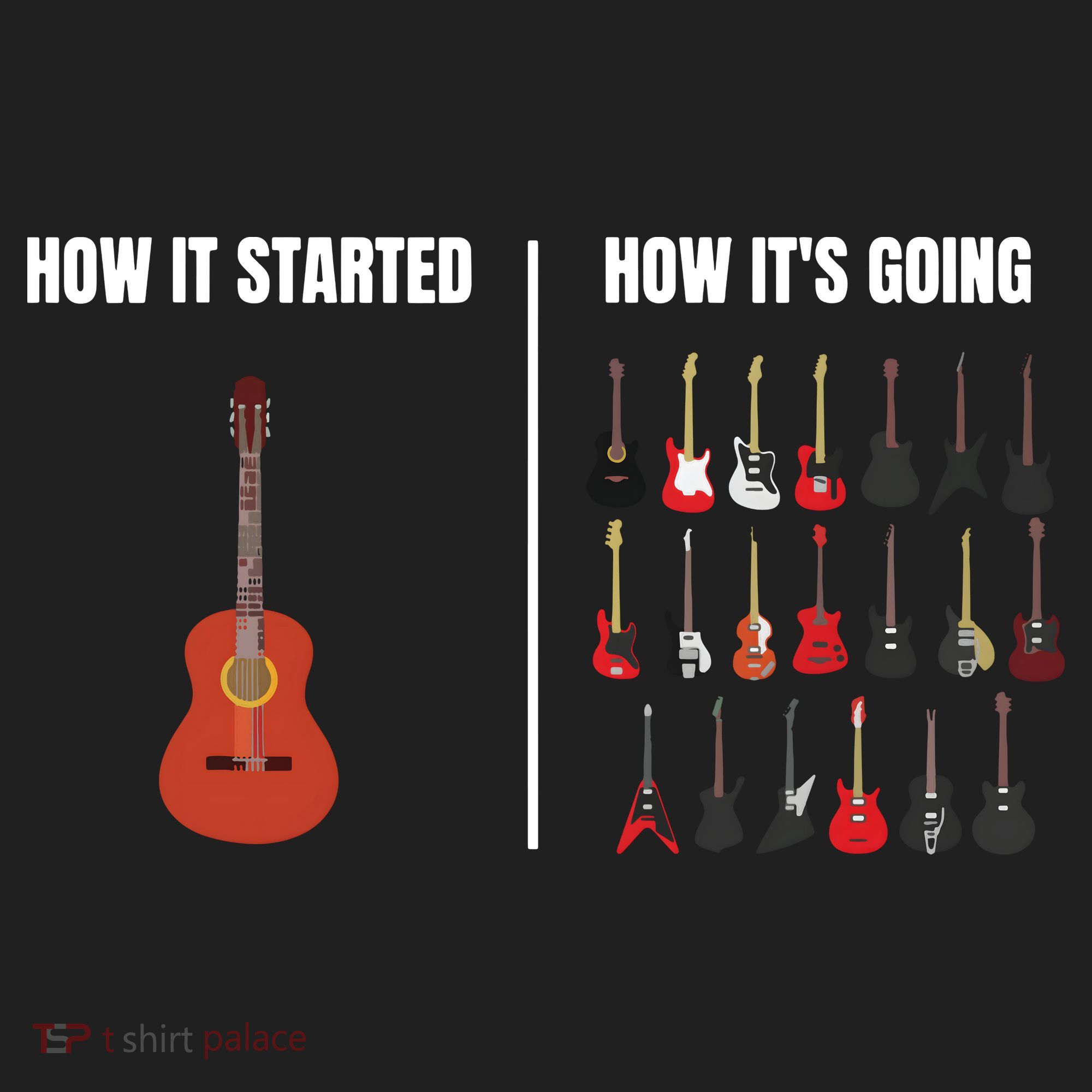 How It Started Guitar Lovers Shirts Meme Funny Guitar Tumbler