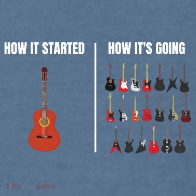 How It Started Guitar Lovers Shirts Meme Funny Guitar Comfort Colors Garment-Dyed Hooded Sweatshirt