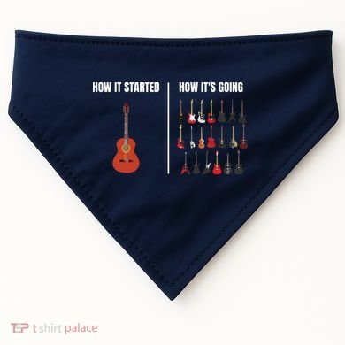 How It Started Guitar Lovers Shirts Meme Funny Guitar USA-Made Doggie Bandana