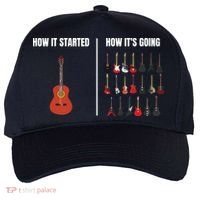 How It Started Guitar Lovers Shirts Meme Funny Guitar Five-Panel Snapback Cap thumb 0