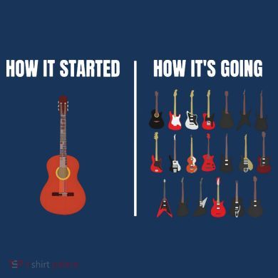 How It Started Guitar Lovers Shirts Meme Funny Guitar Five-Panel Snapback Cap