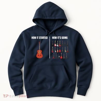 How It Started Guitar Lovers Shirts Meme Funny Guitar Hoodie
