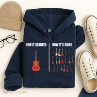 How It Started Guitar Lovers Shirts Meme Funny Guitar Hoodie thumb 4