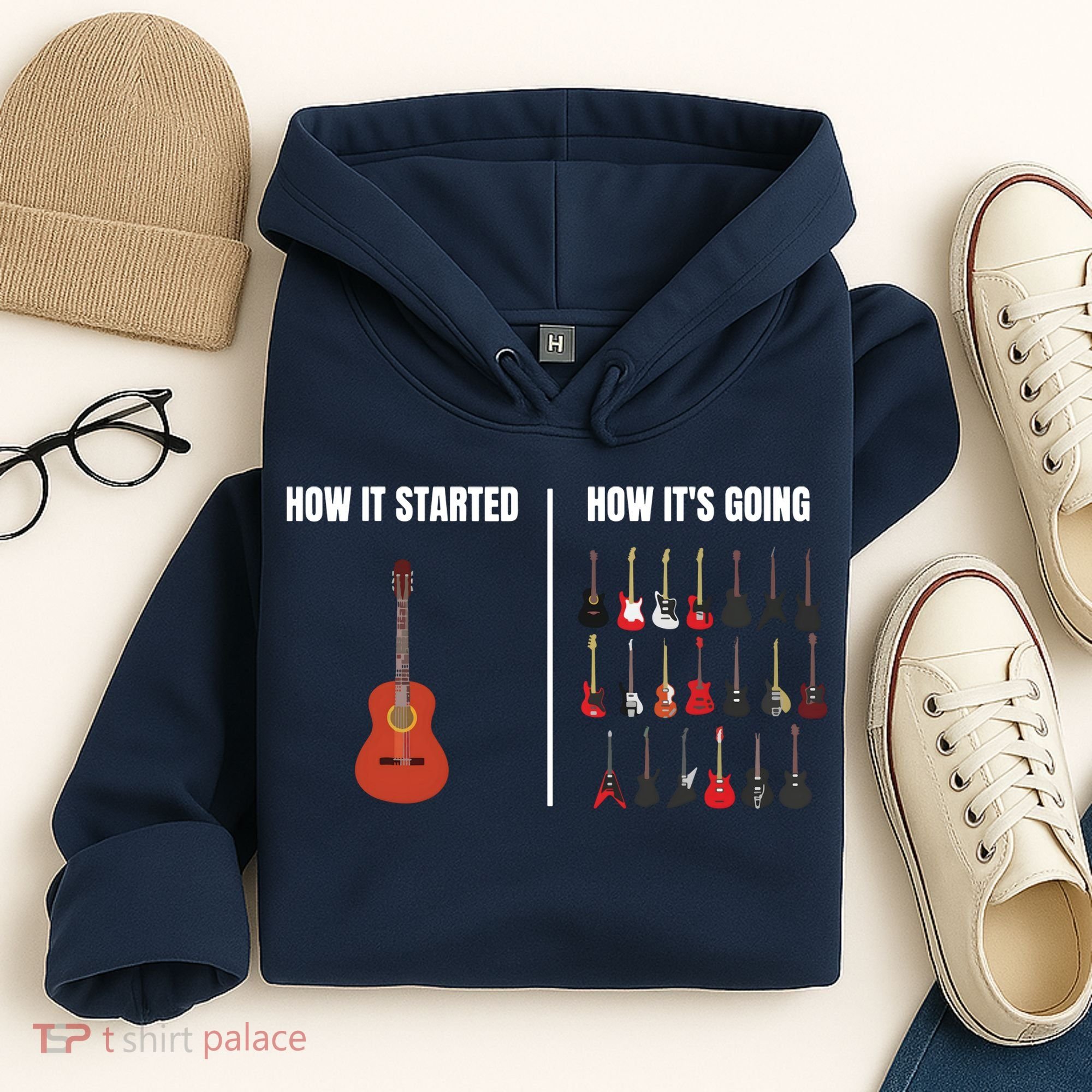 How It Started Guitar Lovers Shirts Meme Funny Guitar Hoodie
