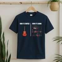 How It Started Guitar Lovers Shirts Meme Funny Guitar T-Shirt thumb 2