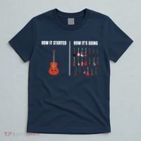 How It Started Guitar Lovers Shirts Meme Funny Guitar T-Shirt thumb 5