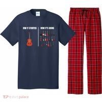 How It Started Guitar Lovers Shirts Meme Funny Guitar Pajama Set thumb 0