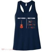 How It Started Guitar Lovers Shirts Meme Funny Guitar Women's Tank Top thumb 0