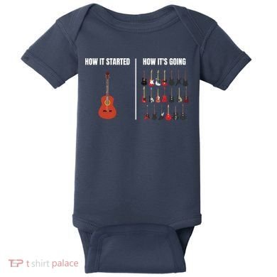 How It Started Guitar Lovers Shirts Meme Funny Guitar Baby Bodysuit