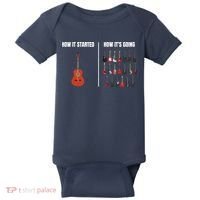 How It Started Guitar Lovers Shirts Meme Funny Guitar Baby Bodysuit thumb 0