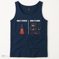 How It Started Guitar Lovers Shirts Meme Funny Guitar Tank Top thumb 2