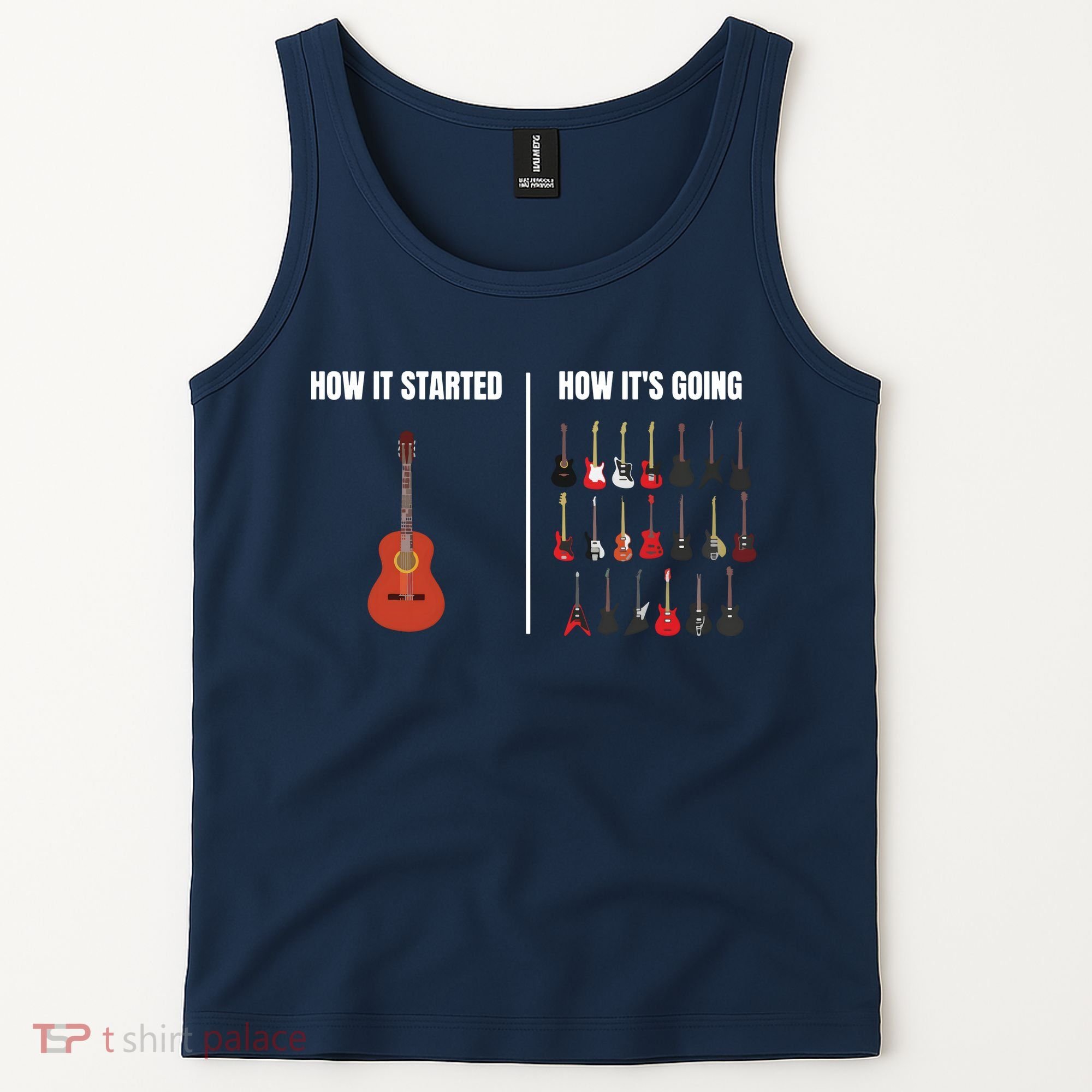 How It Started Guitar Lovers Shirts Meme Funny Guitar Tank Top