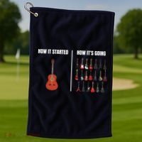 How It Started Guitar Lovers Shirts Meme Funny Guitar Golf Towel thumb 1