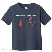 How It Started Guitar Lovers Shirts Meme Funny Guitar Toddler T-Shirt thumb 0