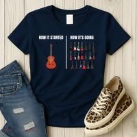 How It Started Guitar Lovers Shirts Meme Funny Guitar Women's T-Shirt thumb 3