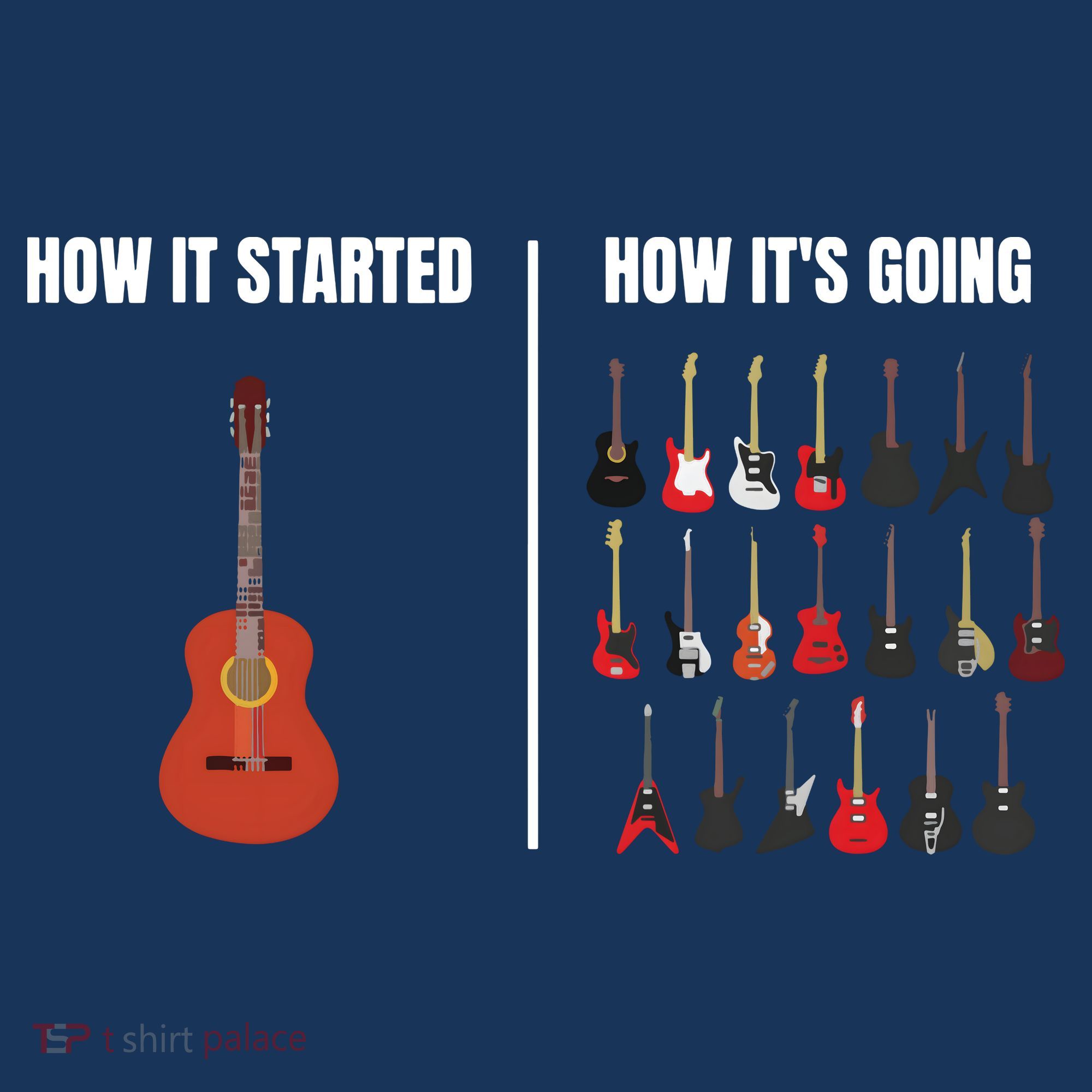How It Started Guitar Lovers Shirts Meme Funny Guitar Kids Sweatshirt