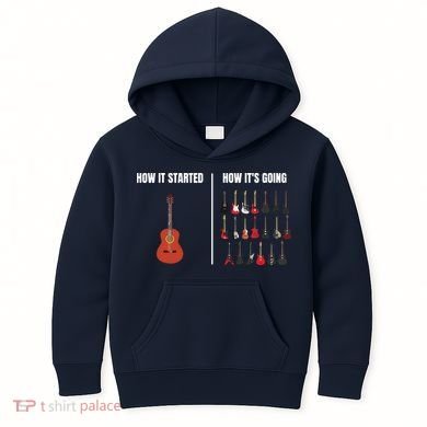 How It Started Guitar Lovers Shirts Meme Funny Guitar Kids Hoodie