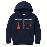 How It Started Guitar Lovers Shirts Meme Funny Guitar Kids Hoodie thumb 0