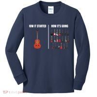 How It Started Guitar Lovers Shirts Meme Funny Guitar Kids Long Sleeve Shirt thumb 0