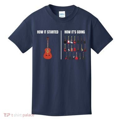 How It Started Guitar Lovers Shirts Meme Funny Guitar Kids T-Shirt