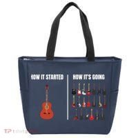 How It Started Guitar Lovers Shirts Meme Funny Guitar Tote Bag thumb 0