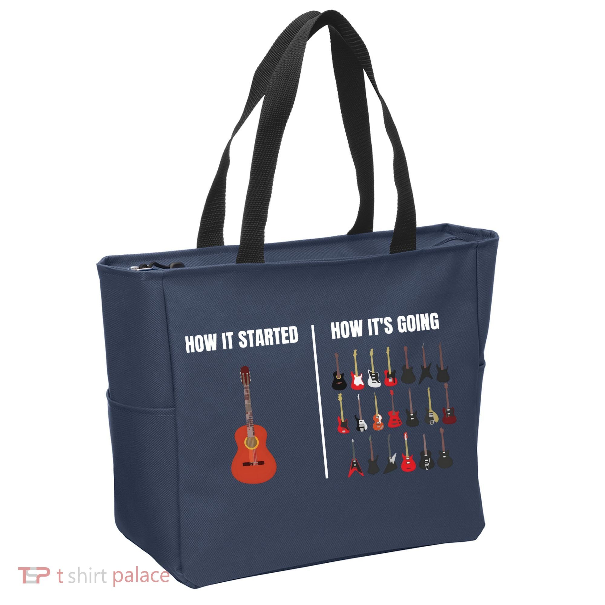 How It Started Guitar Lovers Shirts Meme Funny Guitar Tote Bag