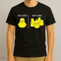 How It Started How Its Going Bath Duckie Toy Rubber Duck T-Shirt thumb 3