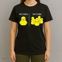 How It Started How Its Going Bath Duckie Toy Rubber Duck T-Shirt thumb 4