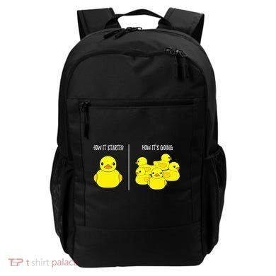 How It Started How Its Going Bath Duckie Toy Rubber Duck Backpack