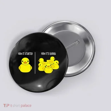 How It Started How Its Going Bath Duckie Toy Rubber Duck Button