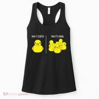 How It Started How Its Going Bath Duckie Toy Rubber Duck Women's Tank Top thumb 0