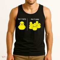 How It Started How Its Going Bath Duckie Toy Rubber Duck Tank Top thumb 3
