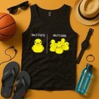 How It Started How Its Going Bath Duckie Toy Rubber Duck Tank Top thumb 4