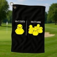 How It Started How Its Going Bath Duckie Toy Rubber Duck Golf Towel thumb 1