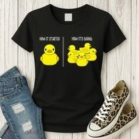 How It Started How Its Going Bath Duckie Toy Rubber Duck Women's T-Shirt thumb 3