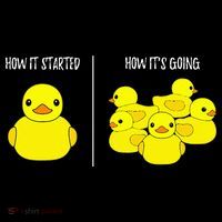 How It Started How Its Going Bath Duckie Toy Rubber Duck Kids T-Shirt thumb 4