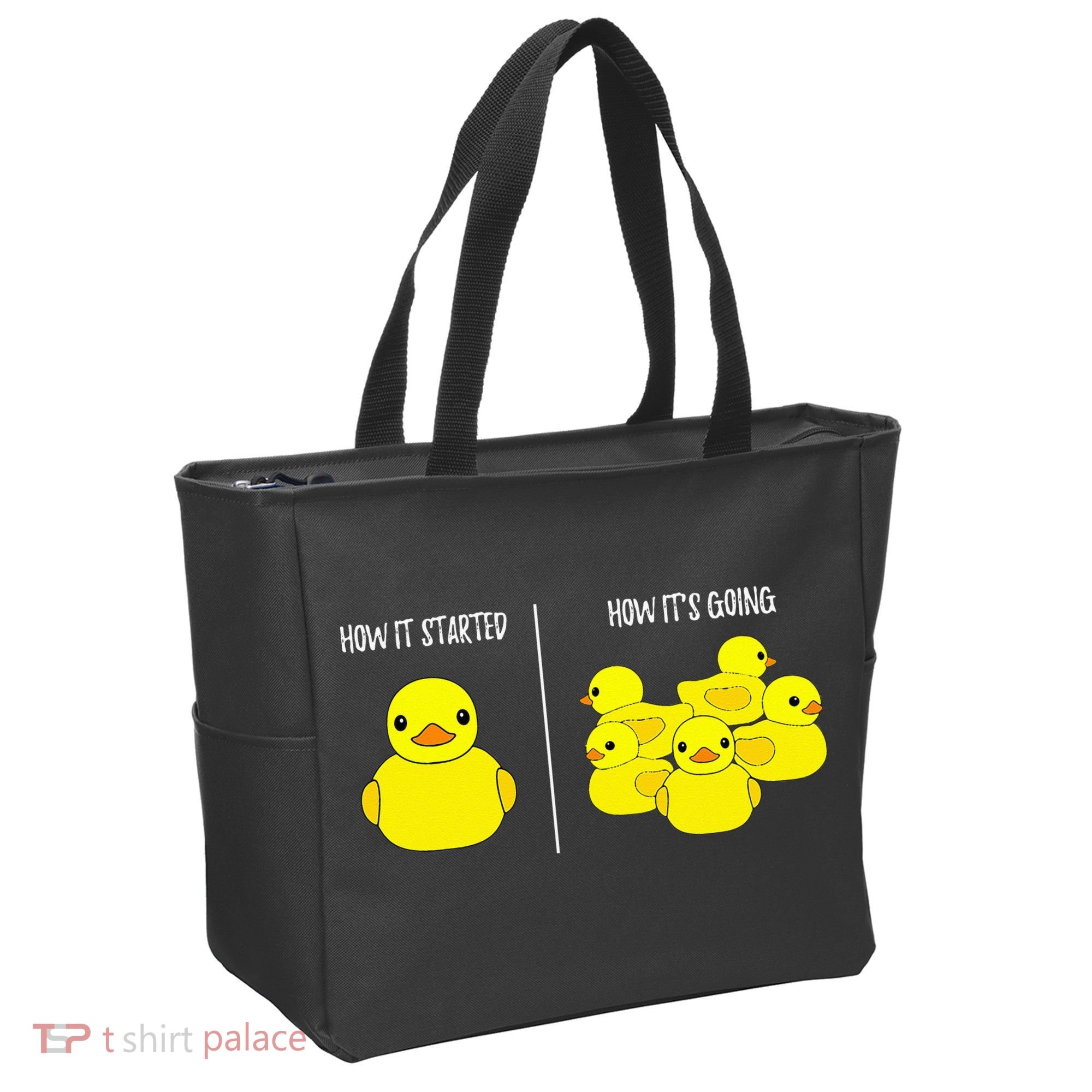 How It Started How Its Going Bath Duckie Toy Rubber Duck Tote Bag