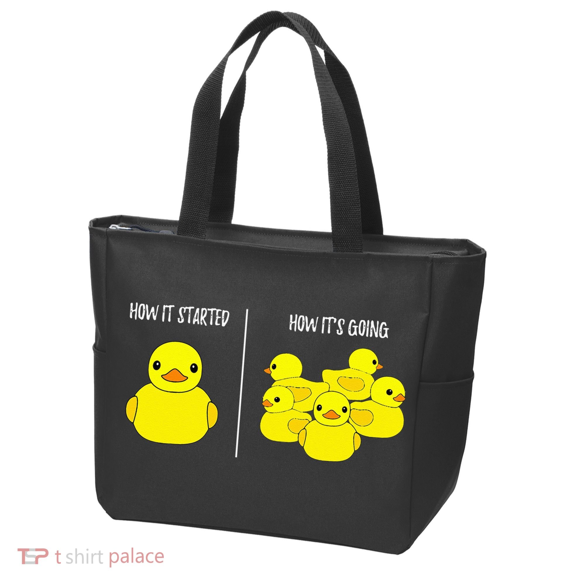How It Started How Its Going Bath Duckie Toy Rubber Duck Tote Bag