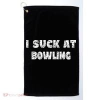 Hilarious I Suck At Bowling Bowler Quote Golf Towel thumb 0