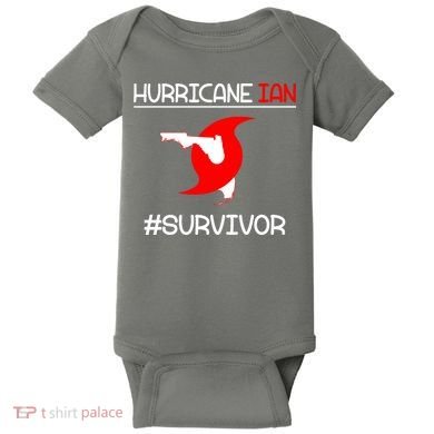 Hurricane Ian Survivor Florida Map Baby Bodysuit