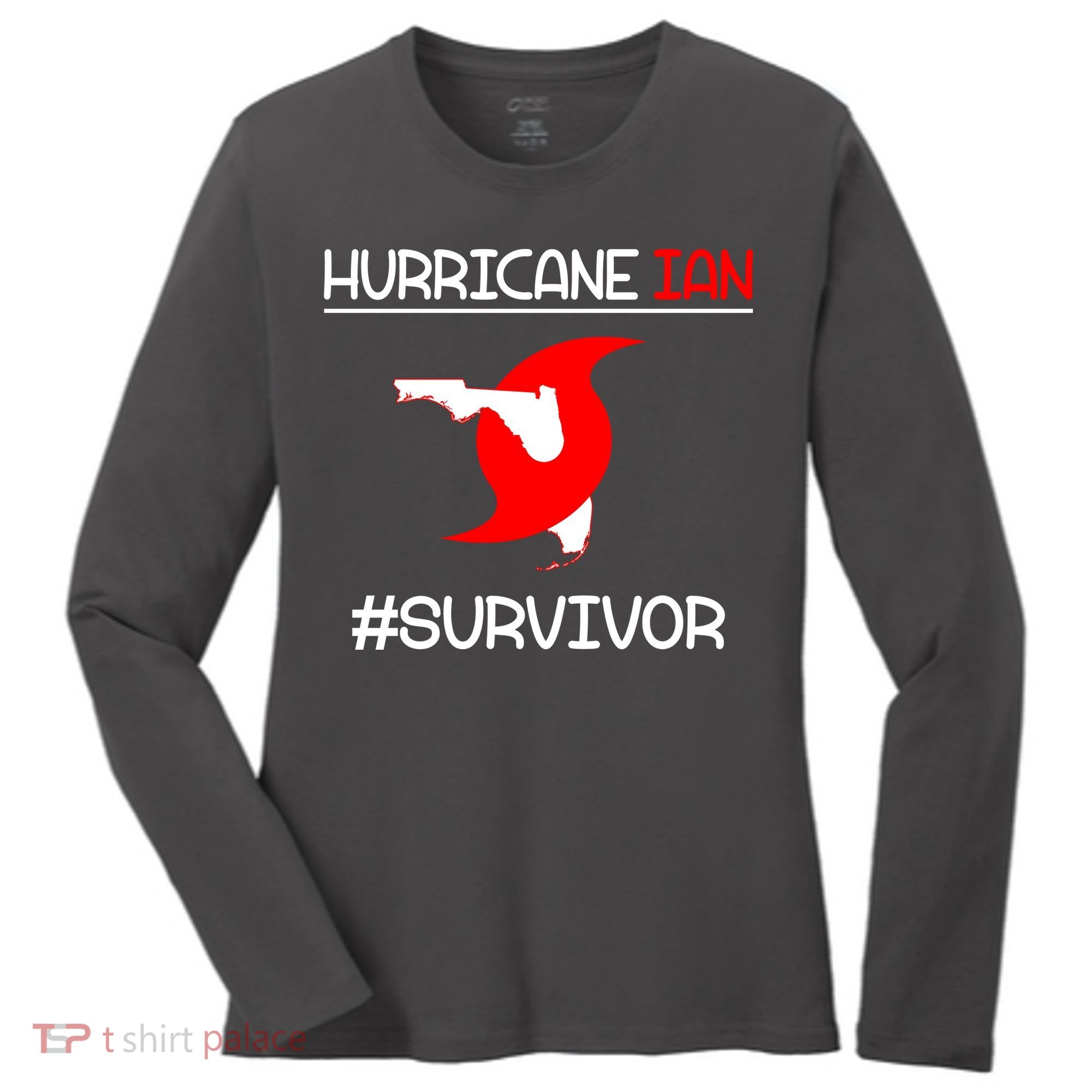 Hurricane Ian Survivor Florida Map Women's Long Sleeve Shirt
